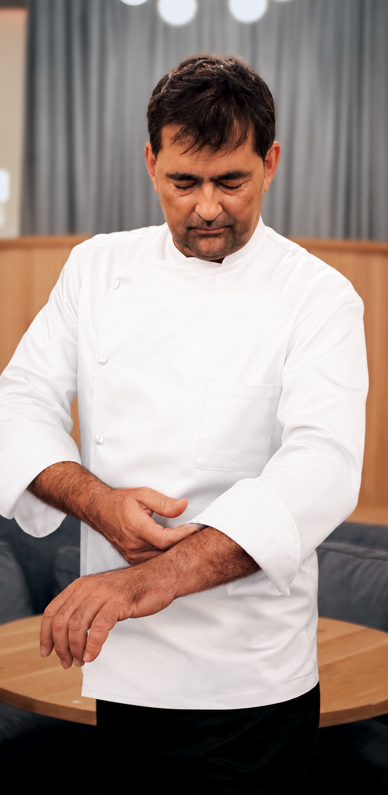 CESAR WHITE LONG SLEEVE CHEF JACKET - RDG