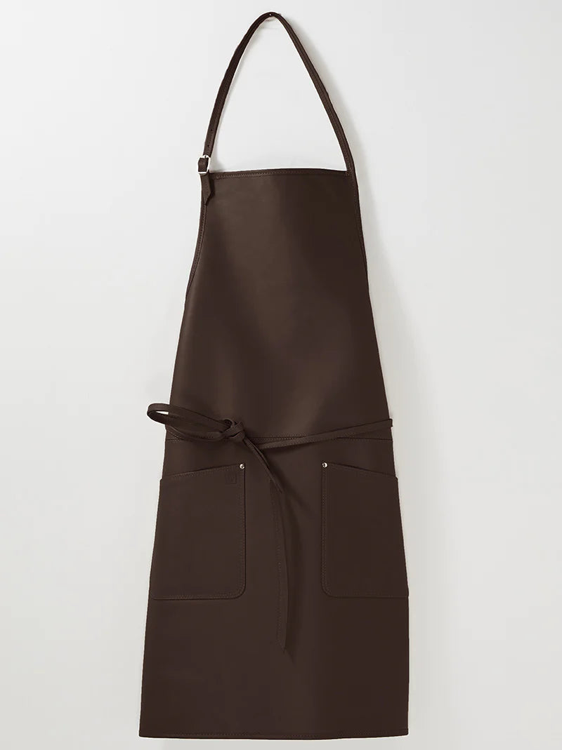 tablier en cuir de veau samba marron