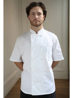 THOMAS CHEF JACKET - WHITE - SHORT SLEEVES