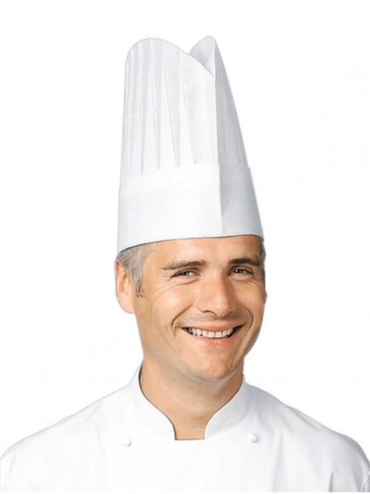 DISPOSABLE CHEF HAT - 8 INCH HEIGHT