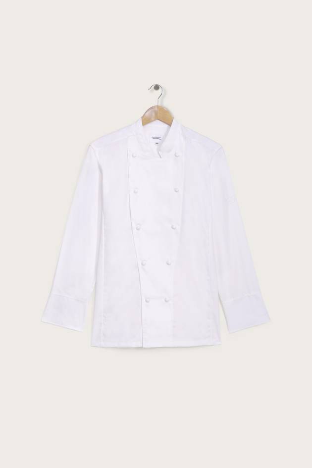 PAUL CHEF JACKET - LONG SLEEVE WITH BLACK PIPING