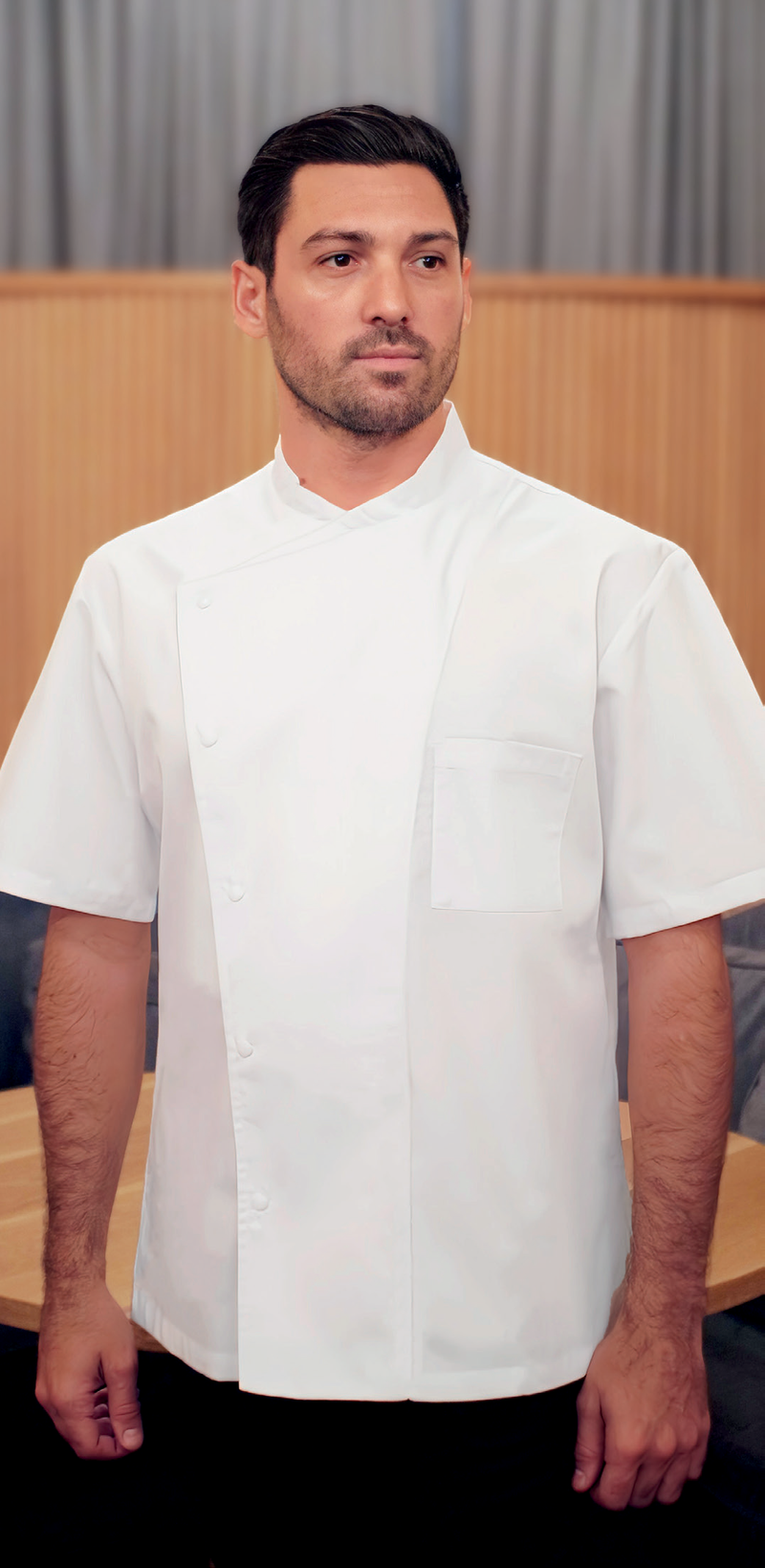 CESAR WHITE SHORT SLEEVE CHEF JACKET - RDG
