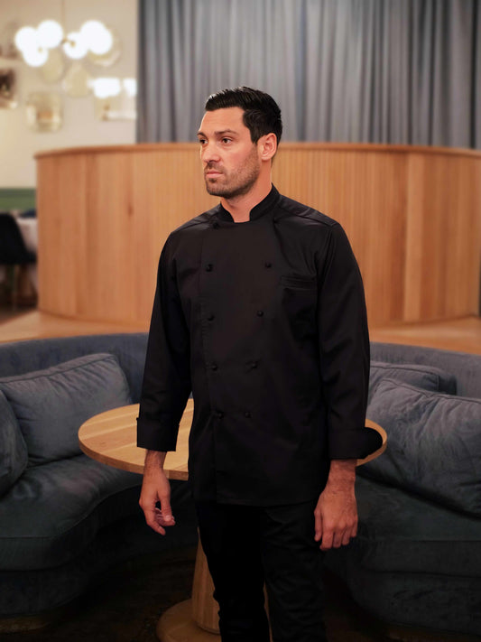 PAUL CHEF JACKET - BLACK LONG SLEEVE - RDG